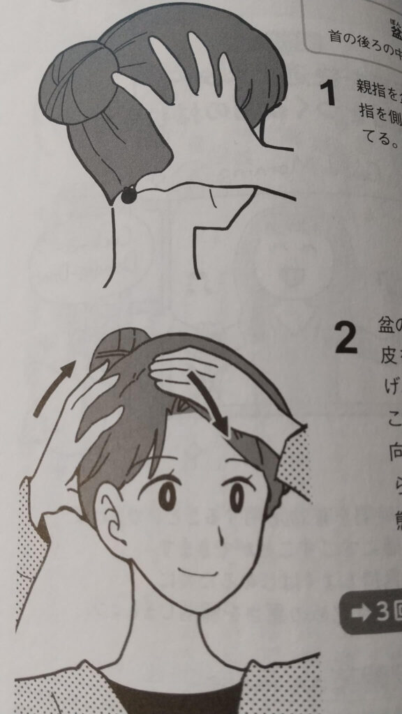 頭蓋骨ほぐし　イラスト　さゆ吉