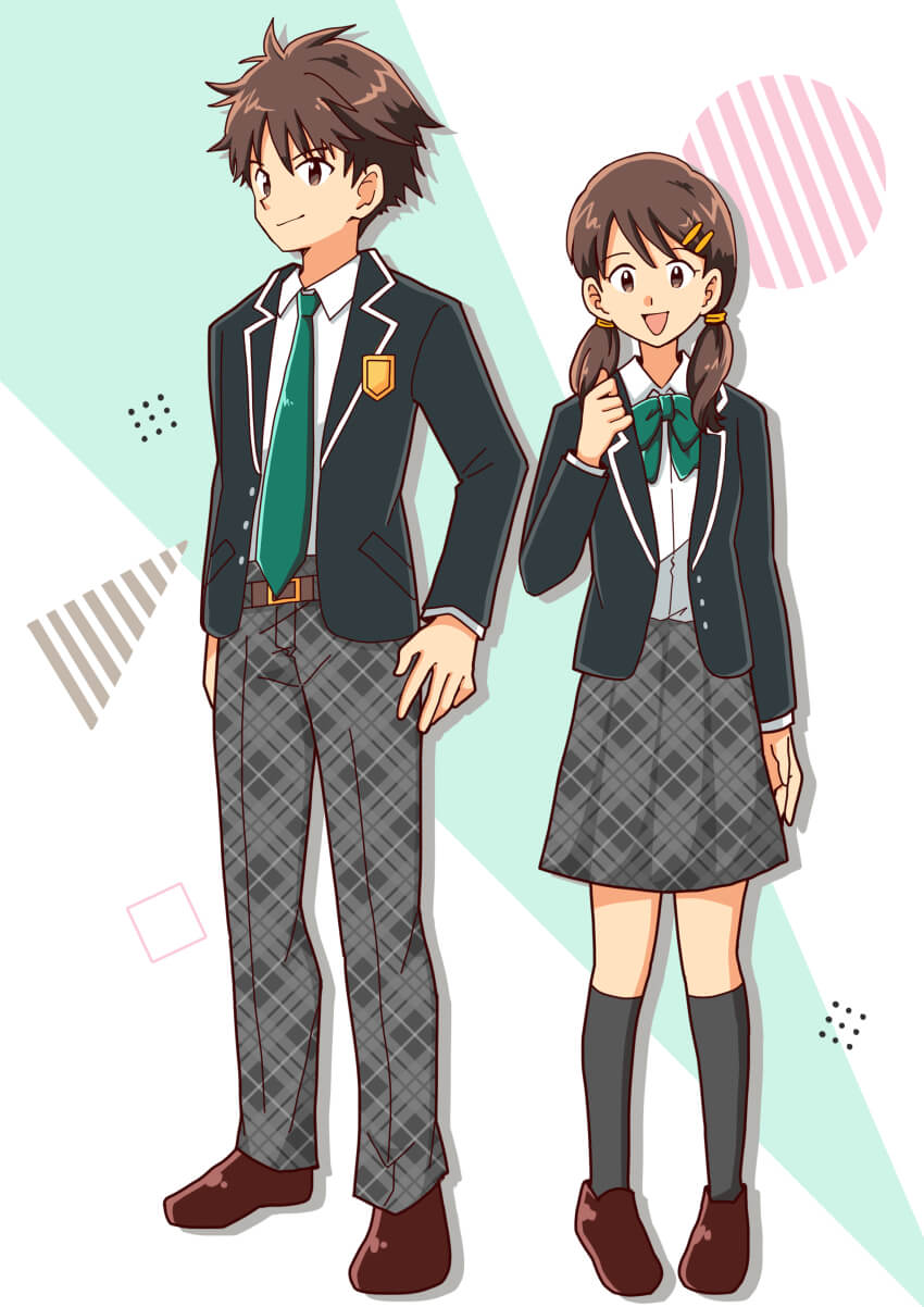 高校生男女 制服イラスト 教育イラストレーション見本